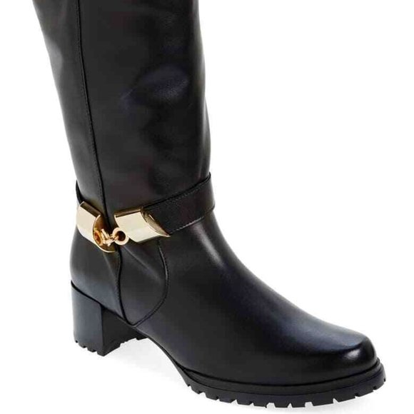 Stuart Weitzman NAPPA Leather SKIPAROUND Mid-Calf Moto Boots RARE - Picture 10 of 11